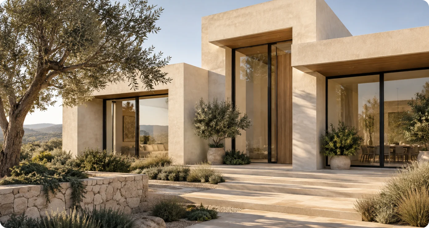 A warm contemporary home opening onto a garden